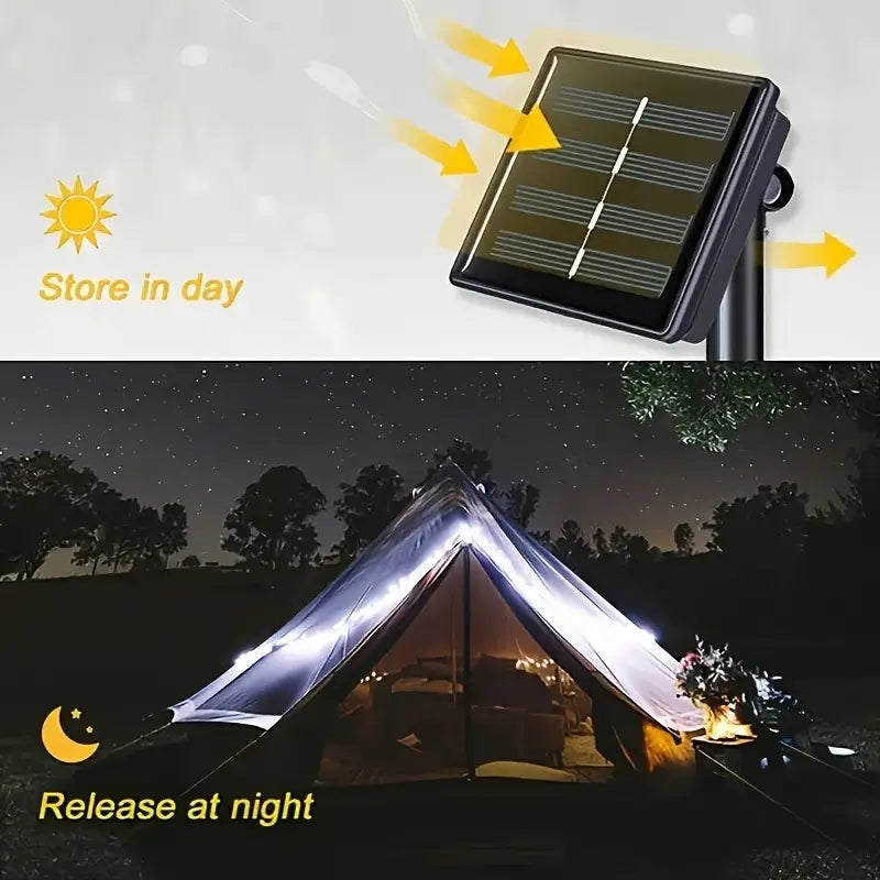 8 Modes Solar Fairy Light String - Outdoor Waterproof Copper Wire Lights-2