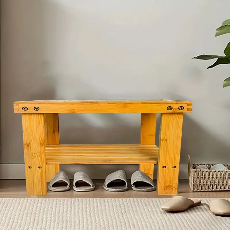 1 pc Bamboo Gardening Work Bench - Sturdy, Natural Color-3