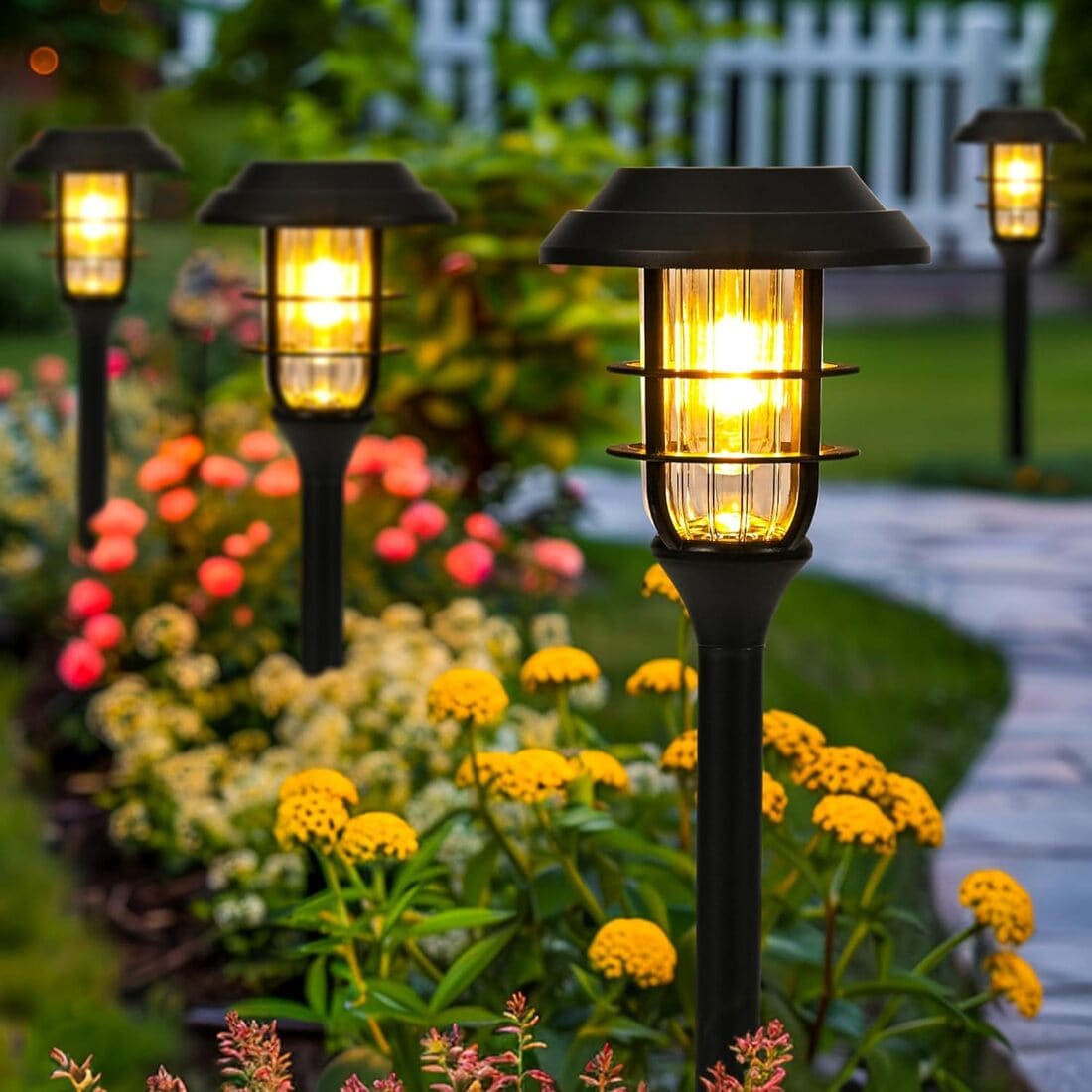 Solar Pathway Lights Outdoor with Tungsten Filament Bulbs-1