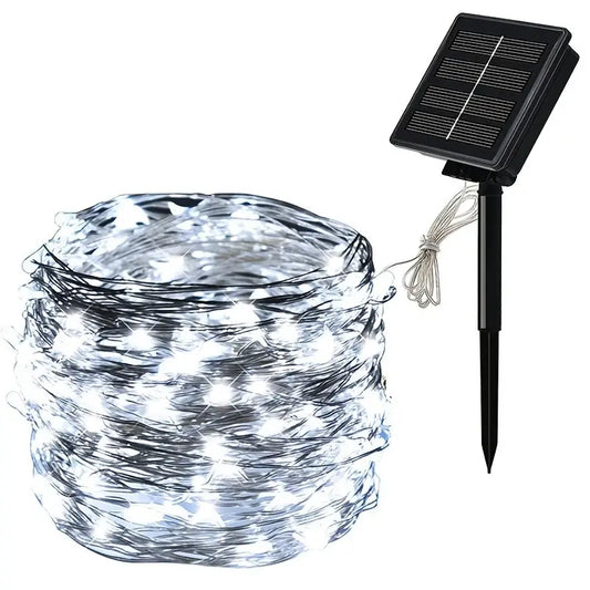 8 Modes Solar Fairy Light String - Outdoor Waterproof Copper Wire Lights-0