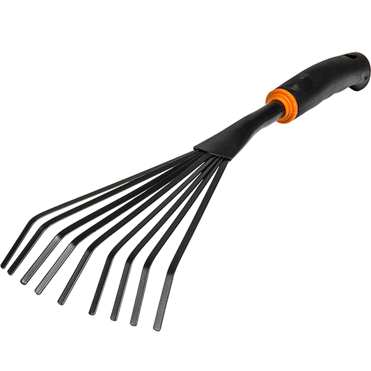 9-Teeth Hand Mini Garden Rake Steel Hand Fan Leaf Rake with Ergonomic Comfort Grip & Rust Resistant - Professional Gardening Tool-0