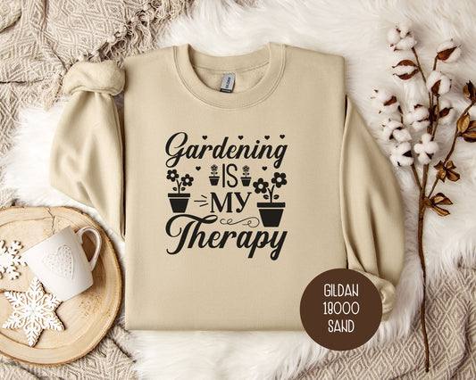 Gardening is My Therapy Sweatshirt-0